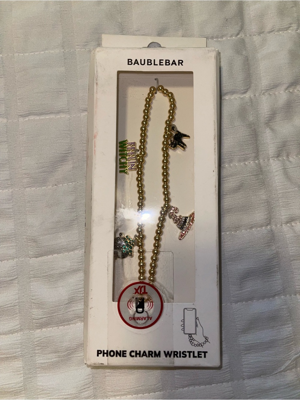 BaubleBar Gold Beaded with Halloween Charms Phone Charm Wristlet